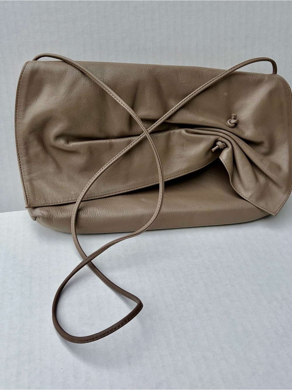 Vintage Taupe Crossbody Leather Bag